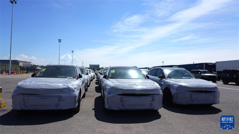 Ο χερσα?ο? λιμ?να? Χ?ργκο? του αυτοκινητοδρ?μου τη? επαρχ?α? Σιντζι?νγκ ε?ναι πολ? απασχολημ?νο? με τι? εξαγωγ?? αυτοκιν?των