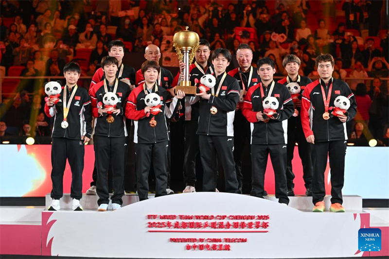 Η Κ?να κερδ?ζει τον τρ?το συνεχ?μενο τ?τλο στο Παγκ?σμιο Κ?πελλο Μικτ?ν Ομ?δων τη? ITTF